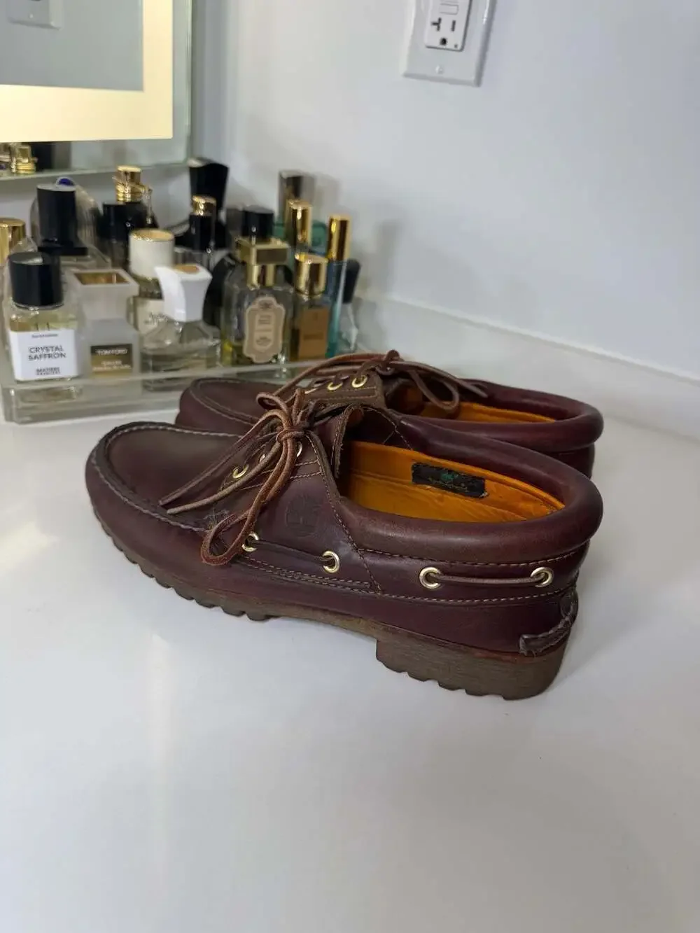 Timberland 3-Eye Lug Handsewn Classic Leather Boat Shoes Sz 7.5 men’s